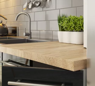 Szafka OLIWIA S80 3SZ + BLAT BIAŁA / GRAFIT POŁYSK - Meble kuchenne - miniaturka - grafika 4