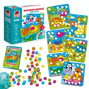 Gra edukacyjna Drewniana mozaika zoo Nowa - Gry planszowe - miniaturka - grafika 1