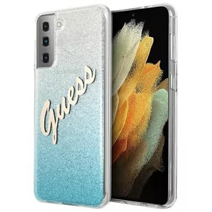 Guess Etui Glitter Gradient Script do Samsung Galaxy S21+ Niebieski - Etui i futerały do telefonów - miniaturka - grafika 2