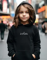 Bluzy dla dziewczynek - Bluza dla dziewczynki czarna - miniaturka - grafika 1