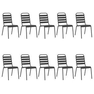 11-częściowy zestaw mebli ogrodowych, antracytowy, stal vidaXL - Meble ogrodowe - miniaturka - grafika 5