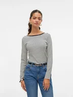 Koszulki i topy damskie - Vero Moda Koszulka w kolorze biało-czarnym - miniaturka - grafika 1