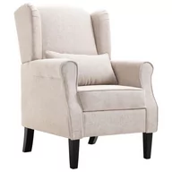 Fotele - vidaXL Fotel tapicerowany lnianą tkaniną - miniaturka - grafika 1