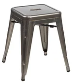 Taborety i hokery - D2.Design Stołek Paris w kolorze metalu inspirowan y Tolix 41365 - miniaturka - grafika 1