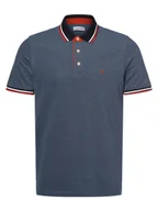 Koszulki męskie - Jack & Jones Męska koszulka polo Mężczyźni Bawełna niebieski marmurkowy, S - miniaturka - grafika 1