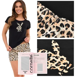 Cornette Piżama Damska Krótki Rękaw Nadruk Panterka Bawełna Rozmiar M - Piżamy damskie Cornette Piżama Damska Krótki Rękaw Nadruk Panterka Bawełna Rozmiar M - Piżamy damskie - miniaturka - grafika 1