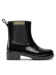 Tommy Hilfiger Kalosze Essential Tommy Rainboot FW0FW07760 Czarny - Kalosze damskie - miniaturka - grafika 1