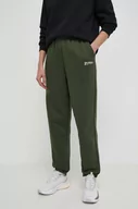 Spodnie damskie - New Balance spodnie dresowe kolor zielony gładkie WP33513KOU - miniaturka - grafika 1