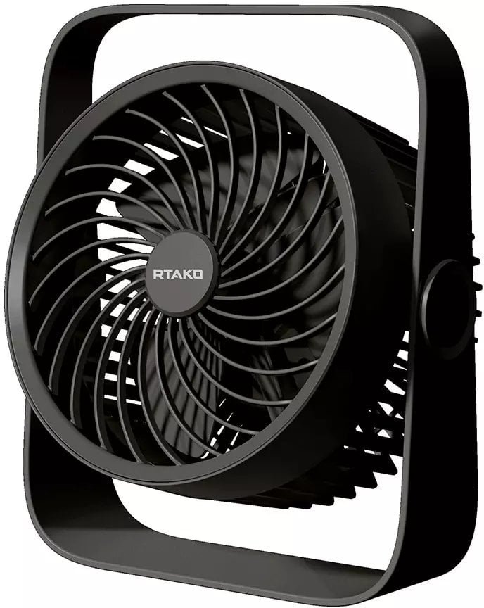 Mini wentylator Rtako WD0Y6S z podwójnym wirnikiem 3600mAh - czarny Uniwersalny