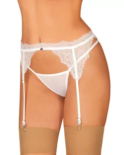 Obsessive Bianelle Garter Belt White L/XL - Bielizna erotyczna damska - miniaturka - grafika 1