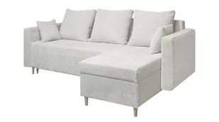 MARPUR narożnik OTTO 230x145 cm tapicerowany w kształcie litery L z funkcją spania, z podstawą łóżka, uniwersalny bok, mocna tkanina POSO 625, beżowy - Narożniki - miniaturka - grafika 1