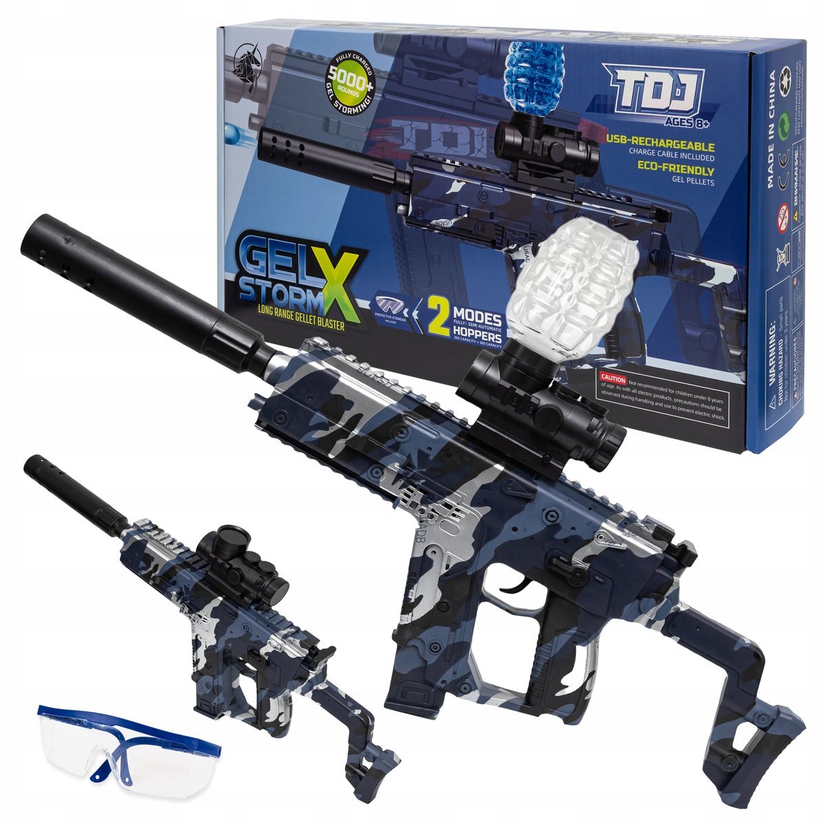 Pistolet Karabin Snajperski Automat Na Kulki Żelowe 2 Tryby + 1000 Kulek