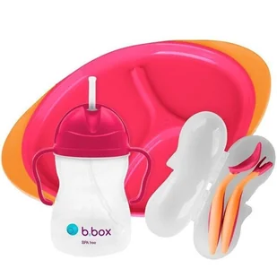 B.Box, Zestaw do karmienia, Strawberry Shake - Zestawy naczyń dla dzieci - miniaturka - grafika 1
