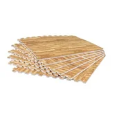 Maty do ćwiczeń - Zestaw mat puzzle 6 sztuk + 12 krawędzi, wzór jasnego drewna Gorilla Sports maty ochronne - miniaturka - grafika 1