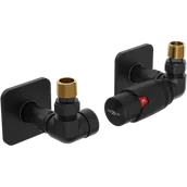 Zawory i kraniki - Mexen G00 zestaw termostatyczny osiowy z maskownicą S, czarny - W903-900-909-70 - miniaturka - grafika 1