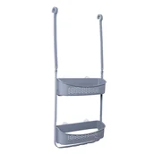 Półki łazienkowe - Pólka łazienkowa na kabinę 2 poziomy Wiki szary Yoka Home - miniaturka - grafika 1