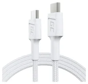 Kable USB - Green Cell PowerStream USB-C Typ C 2m, Power Delivery 60W, Quick Charge 3.0 Biały - miniaturka - grafika 1