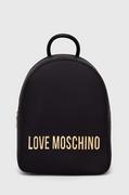 Plecaki - Love Moschino plecak damski kolor czarny mały z aplikacją - miniaturka - grafika 1