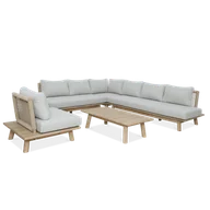 Meble ogrodowe - Narożnik MIYA DINING + fotel Light Grey - Focus Garden - miniaturka - grafika 1