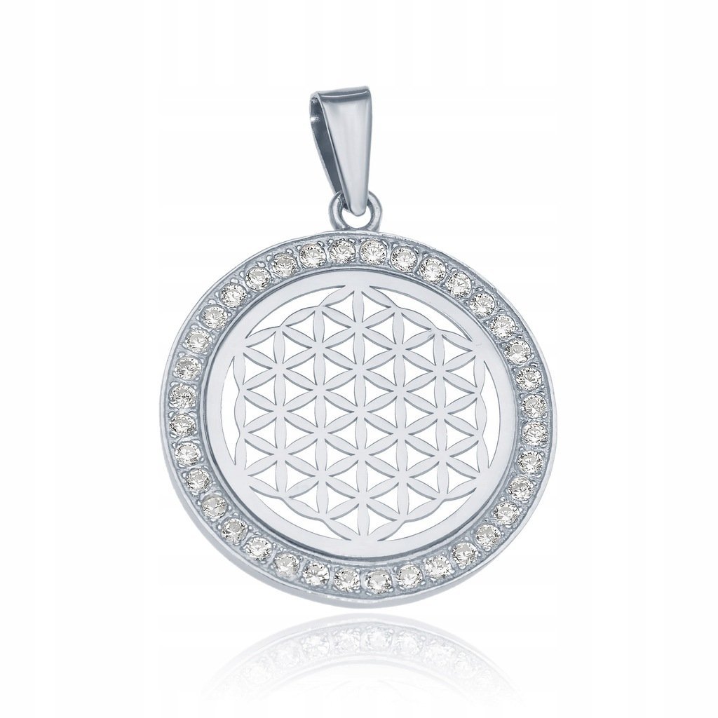 Srebrna Zawieszka Okrągła Z Cyrkoniami