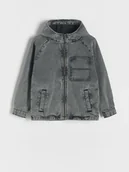 Bluzki dla chłopców - Reserved - Denimowa koszula oversize - czarny - miniaturka - grafika 1