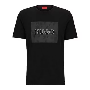 Koszulki męskie - HUGO T-shirt męski, czarny (Black1), L - grafika 1