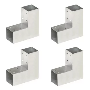 vidaXL Łączniki do słupków w kształcie L, 4 szt., metalowe, 71x71 mm - Akcesoria do ogrodzeń - miniaturka - grafika 1