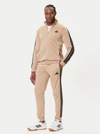 Dresy męskie - adidas Dres Basic 3-Stripes JX5501 Beżowy Regular Fit - miniaturka - grafika 1