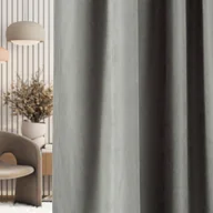 Zasłony - Zasłona na taśmie marszczącej szara aksamitna 140 x 280 cm 1 szt. - miniaturka - grafika 1