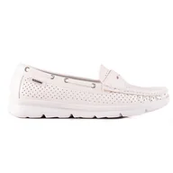 Mokasyny damskie - Goodin Lekkie Mokasyny Na Platformie białe - miniaturka - grafika 1