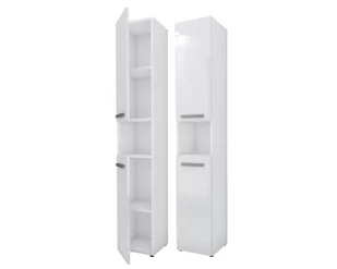 Meble łazienkowe Bagnoli SLIM I biała matowa/ biała połysk - Szafka stojąca, kolumna łazienkowa, półka, D: 30 cm, W: 174 cm, Sz: 30 cm - Szafki łazienkowe - miniaturka - grafika 1