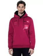 Bluzy męskie - Street One MEN Męska bluza z kapturem, D302202, czerwona Sangria, L, czerwony, L - miniaturka - grafika 1