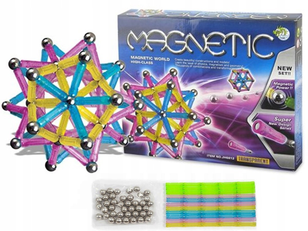 Klocki Magnetyczne Pastelowe 96el.