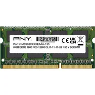 Pamięci RAM - PNY Technologies  do notebooków PNY 8GB SODIMM DDR3 1600MHZ SOD8GBN12800/3L-SB - miniaturka - grafika 1
