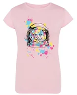 Koszulki i topy damskie - T-Shirt kolorowy nadruk Kot ASTRONAUTA r. XXL - miniaturka - grafika 1