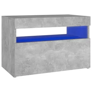 Lumarko Szafka nocna z oświetleniem LED, szarość betonu, 60x35x40 cm - Szafki nocne - miniaturka - grafika 1
