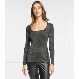 Calvin Klein Bluzka LUREX | Slim Fit - Bluzki damskie - miniaturka - grafika 1