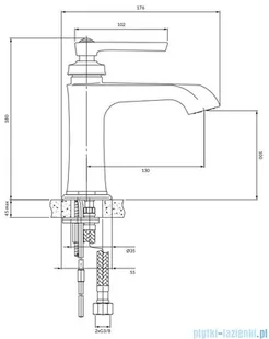 OMNIRES AM5210GL ARMANCE bateria umywalkowa złoty - Baterie umywalkowe - miniaturka - grafika 3