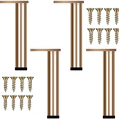 Zawiasy, okucia i inne akcesoria - 4 regulowane złote metalowe nogi meblowe, nowoczesne nogi do sof, wymienne nogi do stolika kawowego, stojaka pod telewizor i szafki łazienkowej, regu - miniaturka - grafika 1