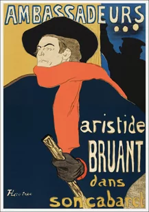 Galeria Plakatu, Plakat, Ambassadeurs: Aristide Bruant dans son cabaret, Henri De Toulouse-Lautrec, 42x59,4 cm - Plakaty - miniaturka - grafika 1