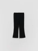 Spodnie i spodenki dla dziewczynek - Reserved - Ocieplane spodnie flare - czarny - miniaturka - grafika 1