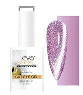 Lakiery hybrydowe - Cat Eye Lakier Hybrydowy jasny róż srebrny z drobinkami EverShine 15ml - miniaturka - grafika 1