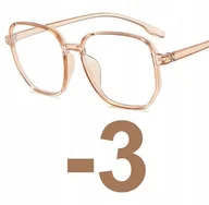 Okulary korekcyjne, oprawki, szkła - Okulary korekcyjne kujonki minusy -3 - miniaturka - grafika 1