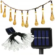 Dekoracje sali - Girlanda Solarna Led Girlandy Świetlna Ogrodowa Na Balkon 40 Żarówek 6 M - miniaturka - grafika 1
