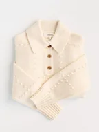 Swetry damskie - Reserved - Sweter z wełną - złamana biel - miniaturka - grafika 1