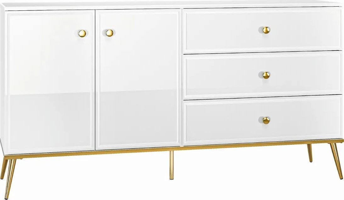 ML Meble Komoda GALENA 2D3S biały połysk ML MEBLE