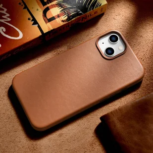 iCarer Case Leather pokrowiec etui z naturalnej skóry do iPhone 14 brązowy (WMI14220705-BN) (kompatybilne z MagSafe) - Etui i futerały do telefonów - miniaturka - grafika 16