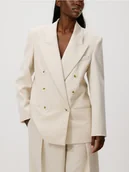 Marynarki i żakiety damskie - Reserved - Dwurzędowa marynarka oversize - beżowy - miniaturka - grafika 1