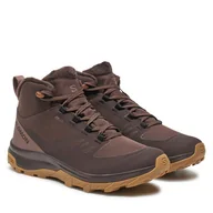 Buty trekkingowe damskie - Trekkingi Salomon Outsnap Climasalomon™ Waterproof L47685100 Brązowy - miniaturka - grafika 1