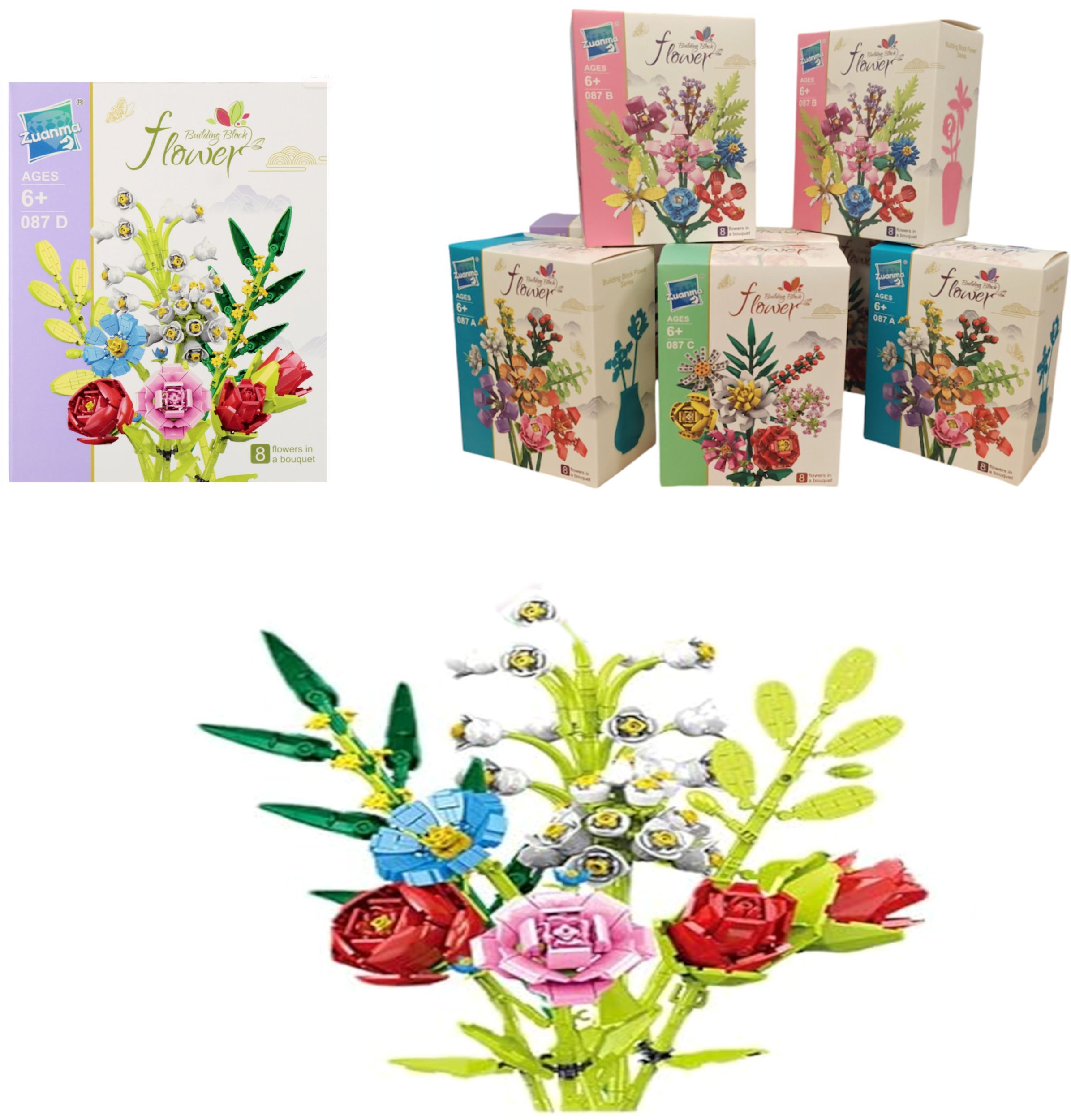 Coil klocki konstrukcyjne bukiet kwiatÓw 8w1 087d